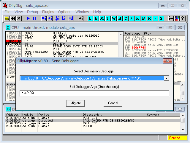 Olly Debugger  -  10