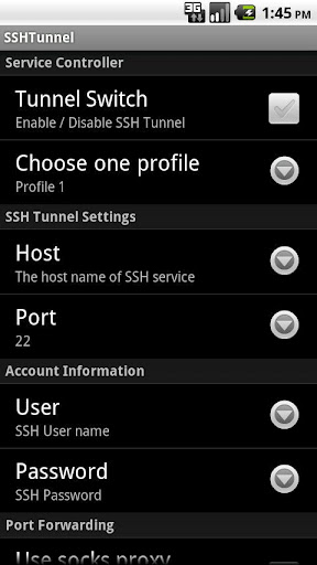 ANDROID SSH Tunnel