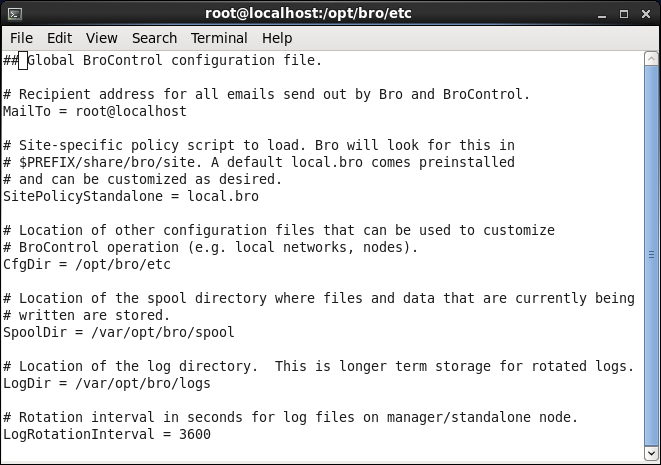 Конфигурационный файл broctl