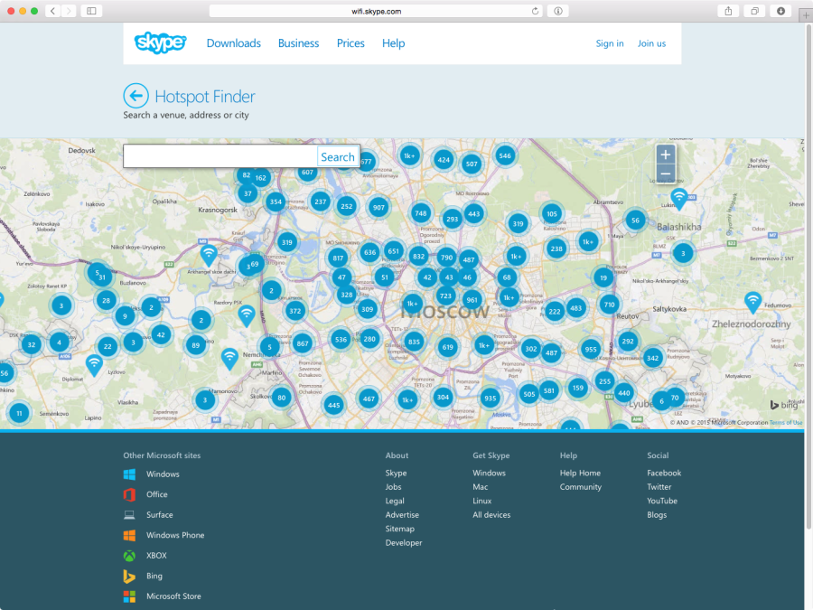 В Москве предостаточно точек Skype WiFi