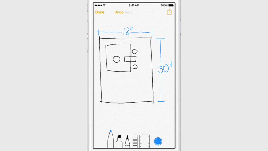 Notes в iOS 9 позволяет рисовать от руки