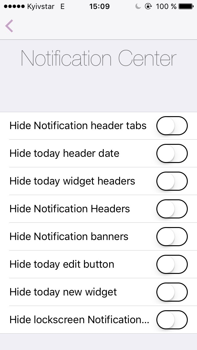 Notification Center settings in Mix Toolbox