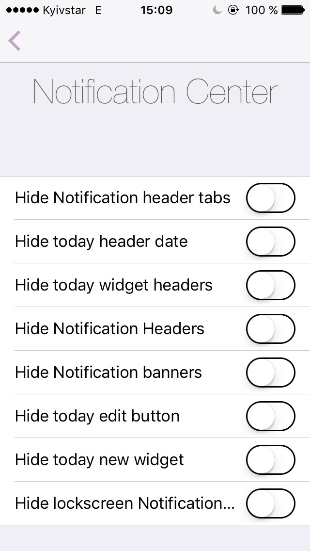 Notification Center inställningar i Mix Toolbox