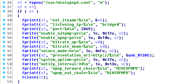Код генерации файла /var/miniupnpd.conf