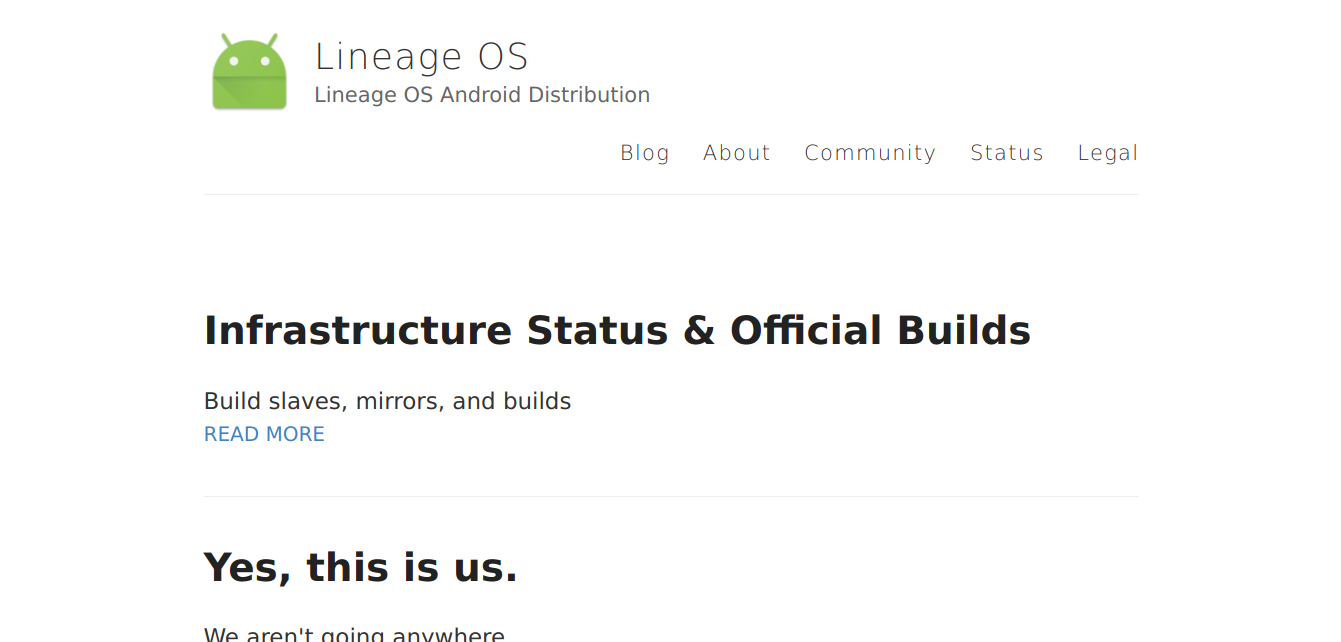 Так выглядел lineageos.org 29 декабря