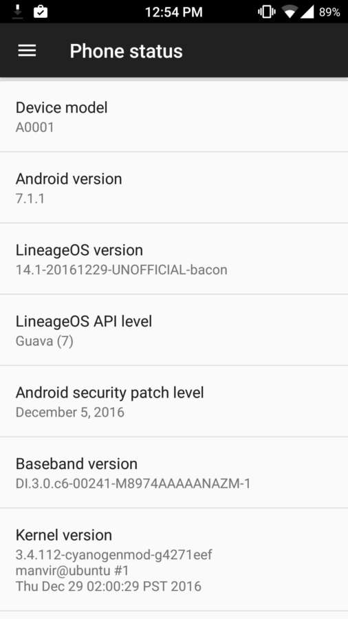 LineageOS на OnePlus One