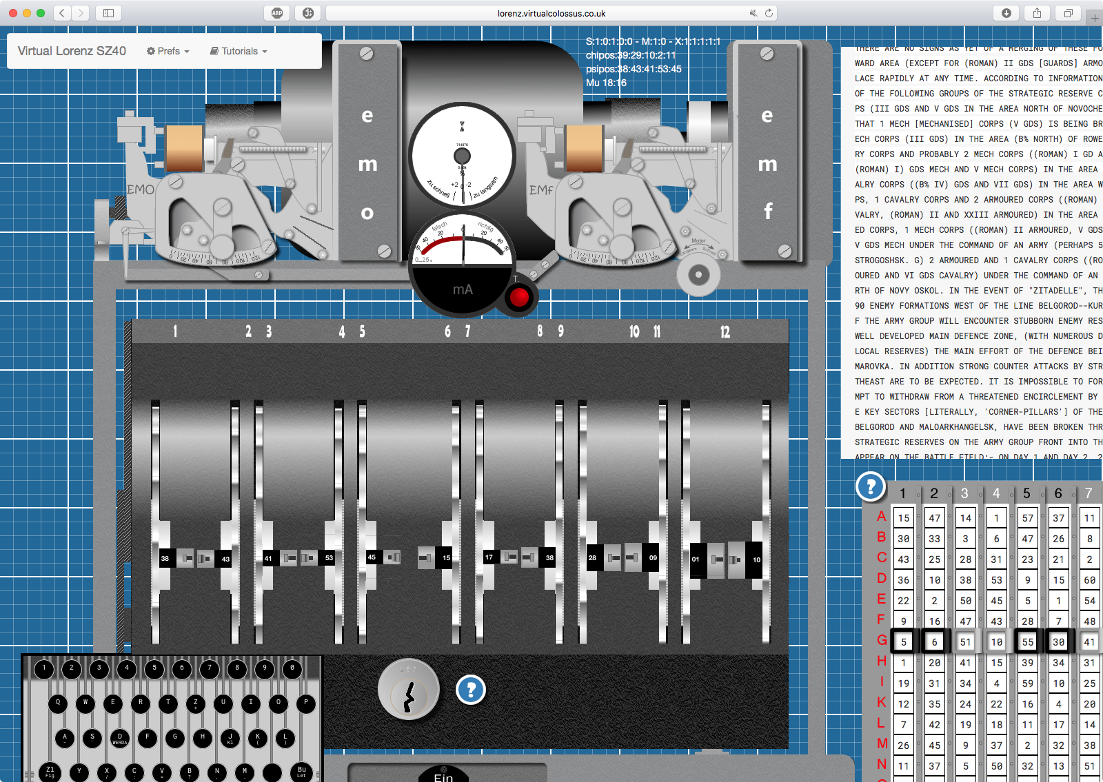 WWW: Virtual Lorenz — онлайновый симулятор немецкой шифровальной машины  времен Второй мировой — Хакер