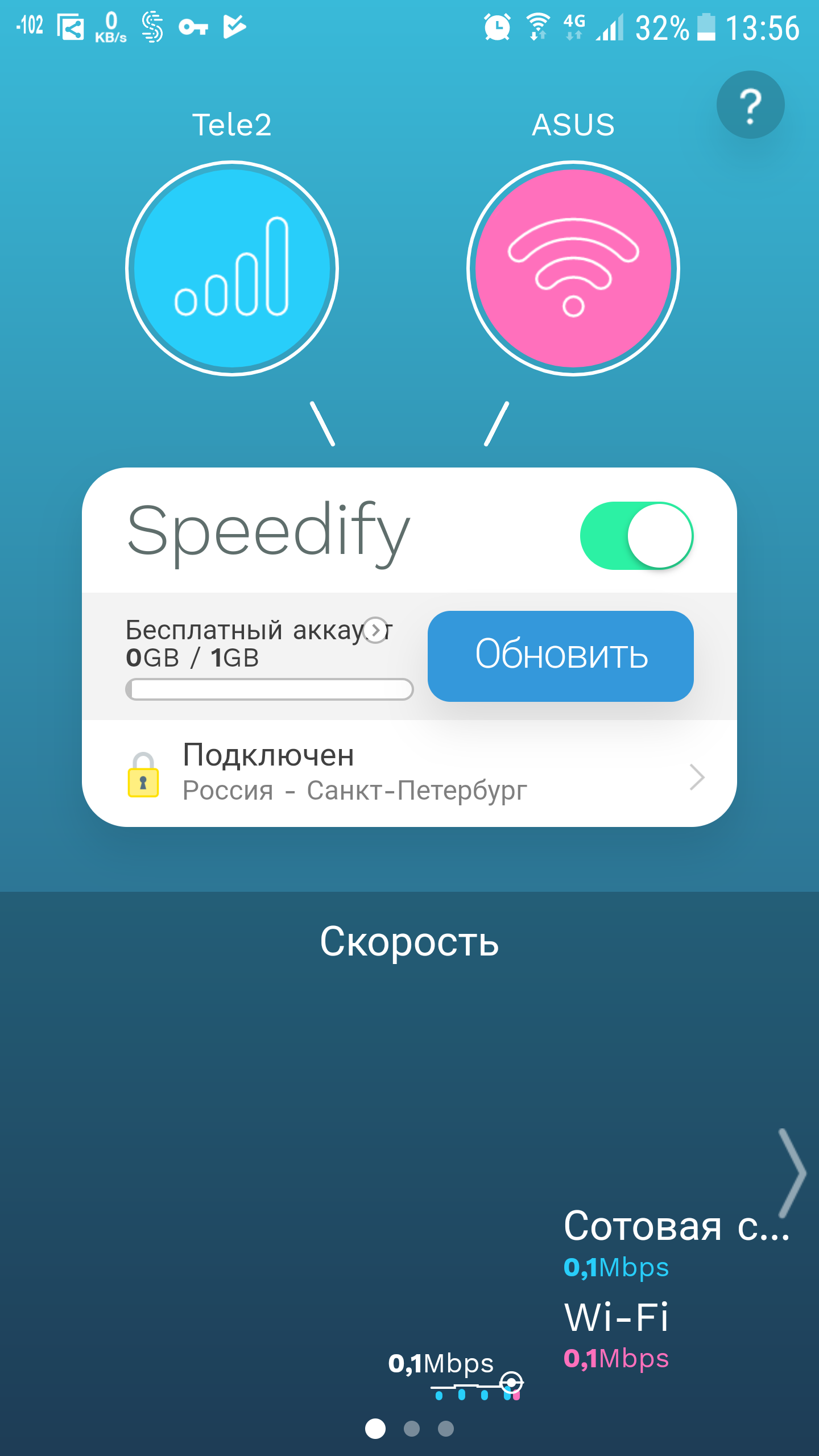 Ускоритель сети Samsung и Speedify