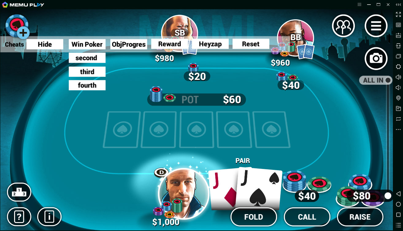 Игра за столом Poker World