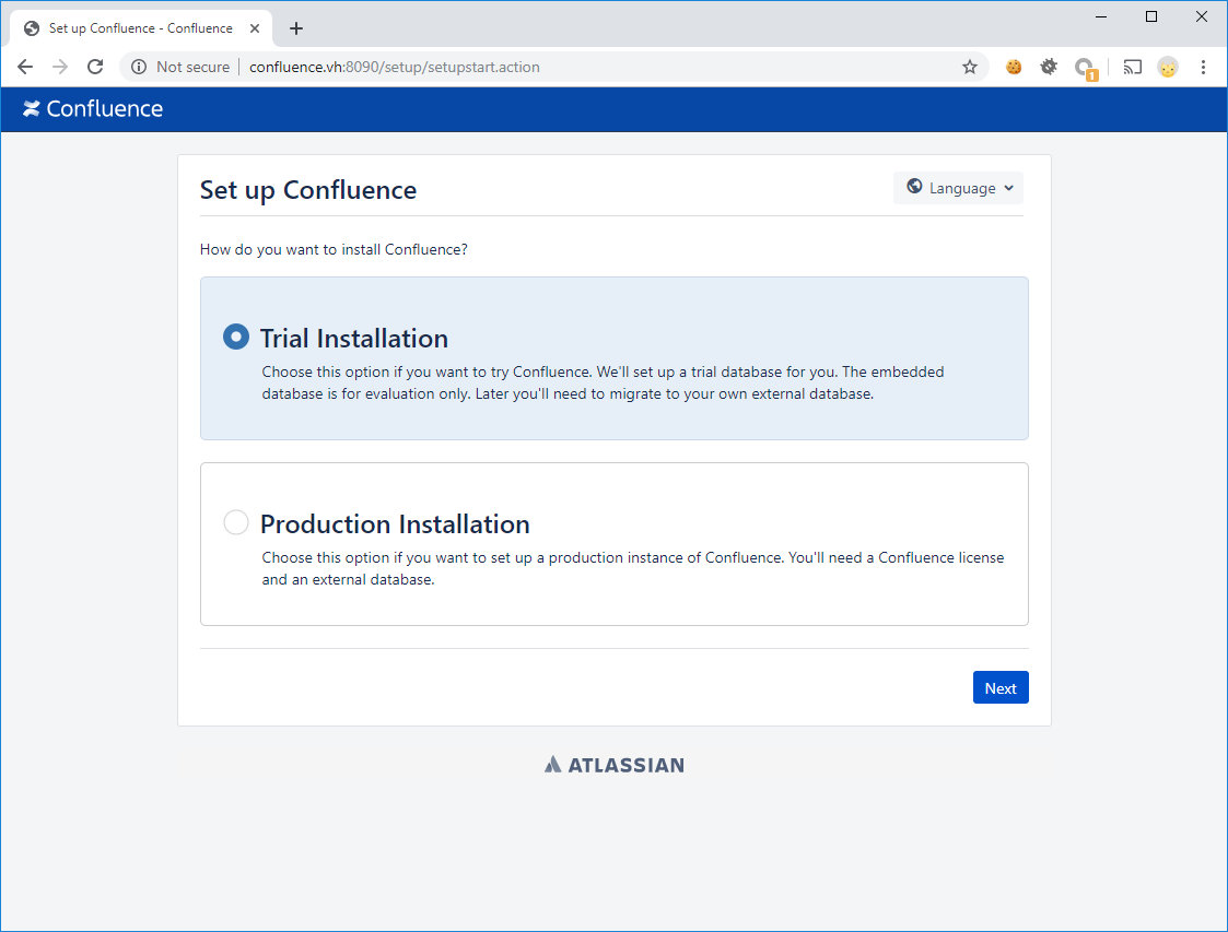 Установка Atlassian Confluence 6.9.0